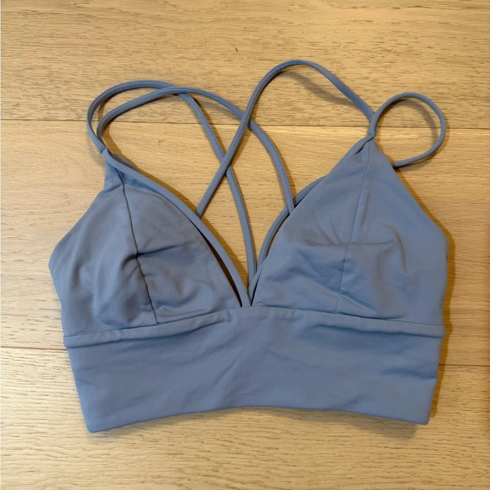 Lululemon Pushing Limits Bra- Color Concrete Blue (Size 4)